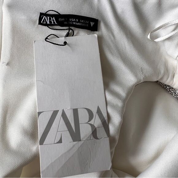 Zara Off-White Sleeveless Top with Beaded Armholes Size M - Picture 8 of 8